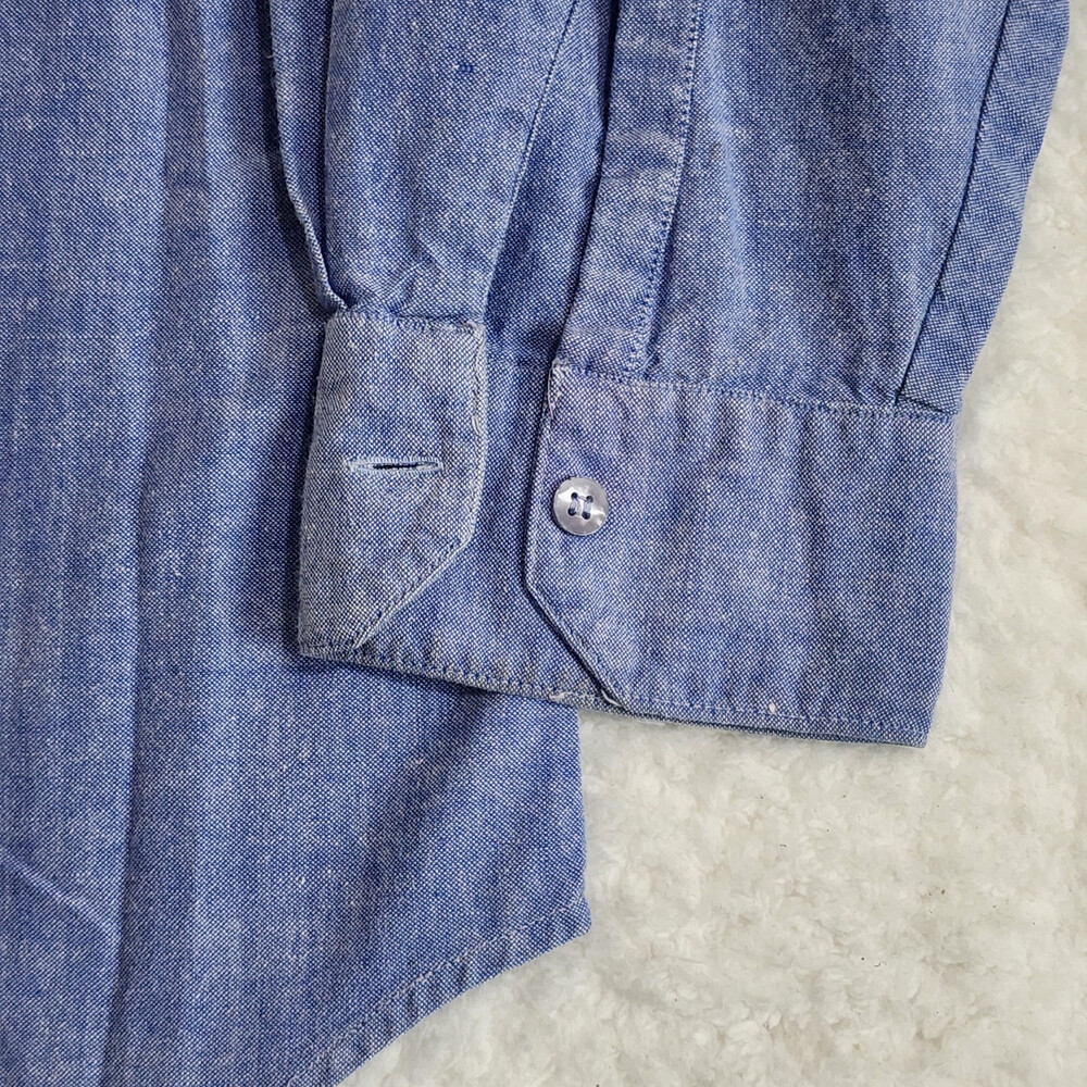 VTG Chambray Western Shirt Embroidered Boots Size Large #1450 - Picture 11 of 16
